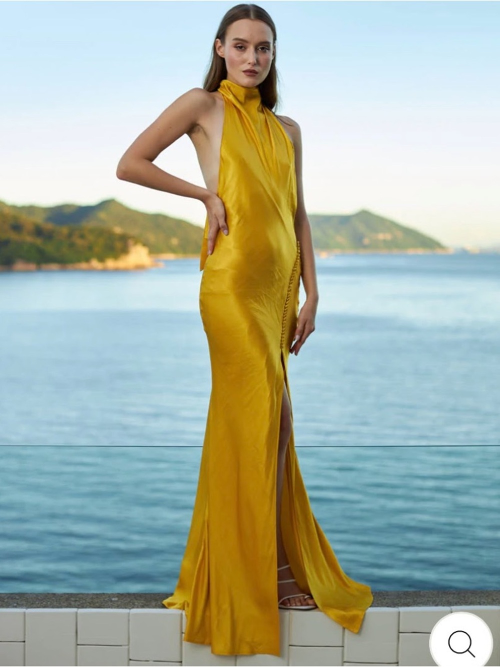 SAU LEE Penelope gold gown size 0